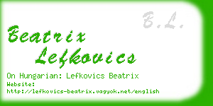 beatrix lefkovics business card